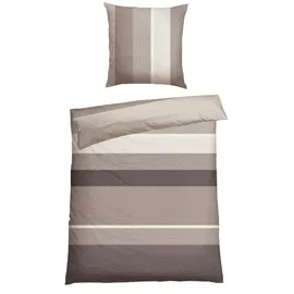 SCHIESSER Endy Stripes Gestreift Grau 135 x 200 cm + 80 x 80 cm