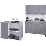 Parisot Küchenbuffet-Set Malice 4 0 x 0 x 0 Weiß / Beton Optik hell