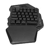 Einhändige Gaming-Tastatur, Kabellos, 2,4 G RGB-beleuchtete Tastaturen, ABS, 35 Tasten oder Computertasten, Farbbeleuchtung, Einhändige Linke Hand, Ergonomisches Mechanisches