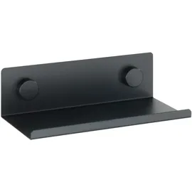 Wenko Küchenregal Jet S, Wandregal aus Metall 25 x 7,5 x 12 cm, zum Bohren, alternativ Befestigung mit Static-Loc® Plus Adaptern (inkl.) ohne Bohren, Schwarz, Befestigungsmaterial enthalten