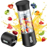 Blender Mixer Smoothie Maker to go, Portable Mixer Klein 500ml 150 W Type-C 6 Klingen Tragbarer Mixer Smoothie Mixer to go, Standmixer Klein für Milchshake Shake Fresh Juice BPA-freie-Schwarz