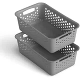 ProHome Aufbewahrungskorb 2L mit Griffen 25 x 16 x 8 cm schwarz