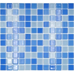 Mosani Mosaikfliesen Mosaik Fliesen Glasmosaik hellblau mittelblau