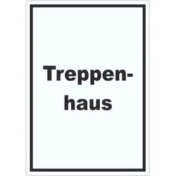 Treppenhaus Aufkleber mit Text Stufen steigen hochkant A7 (74x105mm)