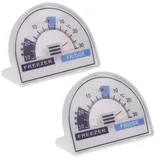 Kühlschrank-/Gefrierschrank-Thermometer, Zifferblatt mit empfohlenen Temperaturzonen, Kühler, 2 Stück