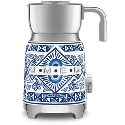 SMEG MFF01DGBEU Dolce & Gabbana Blu Mediterraneo, Milchaufschäumer, Edelstahlgehäuse, 500 W Induktions-Heizsystem