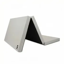 JEFlex - grau schwarze klappbare Weichbodenmatte & Turnmatte 210 x 100 x 8 cm MADE IN GERMANY/faltbare Gymnastikmatte/platzsparende Fitnessmatte & faltbare Yogamatte/dicke Sportmatte für Kinderzimmer