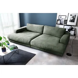 KAWOLA Big Sofa Madeline Stoff olivgrün