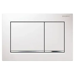 Betätigungsplatte OMEGA30 weiß/ glanz-chrom, 2-Mengen-Spülung - 115080KJ1