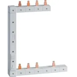 Hager KCF863L Phasenschiene senkrecht 63A links L1L2L3N zu L1N-L2N-L3N 125mm 2-reihig.Senkrechte Phasenschienen zum Verteilen der Haupteinspeisung