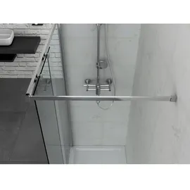 SANOTECHNIK Duschwand Walk In Elite 195 cm x 120 cm Klarglas Chrom