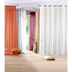 Gardine »REGINA«, (2 St.), Vorhang, Fertiggardine, 2-er Set, transparent, modern, Struktur, 514456-6 weiß