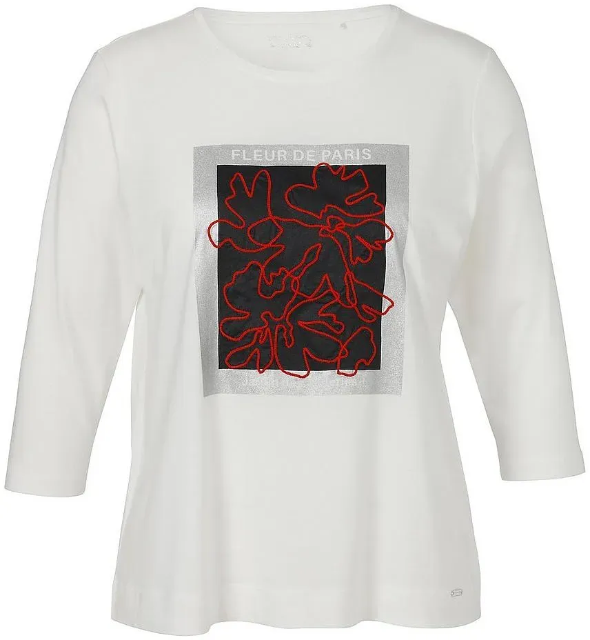 Rundhals-Shirt ­3/4-Arm Via Appia Due weiss, 44