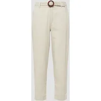 S.Oliver Cropped Chino aus Leinenmix mit geflochtenem Gürtel 44