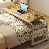 GWWBD überbetttisch Mit Rollen,überbetttisch Auf Rollen Höhenverstellbar Bett Beistelltisch Schublade Rolltisch Holz Betttisch Schrank(Color:Holz+)