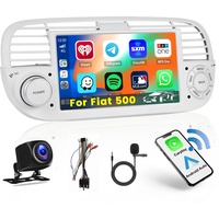 Hikity Android Autoradio für FIAT 500 2007-2015 Radio CarPlay Wireless Android Auto, 7" Touchscreen Autoradio mit Navi, WiFi Bluetooth, Rückfahrkamera, SWC USB, FM RDS Radio für FIAT 500