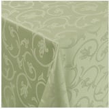 Moderno Tischdecke Tischdecke Stoff Damast Barock Jacquard Ranken Design mit Saum, Oval 140x190 cm grün Oval 140x190 cm