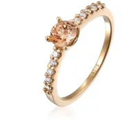 Elli DIAMONDS Verlobungsring Morganite Weiß Diamantschliff (0.04 ct) 375 Gelbgold goldfarben 56 mm