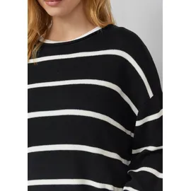 s.Oliver Gestreifter Pullover im Relaxed Fit Schwarz / Weiß 4XL