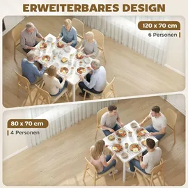Homcom Esstisch 70 x 74 x 120 cm weiß