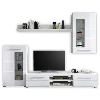 Avanti Trendstore Wohnwand Enrique Weiß Hochglanz B/H/T: ca. 240x190x42 cm - weiß