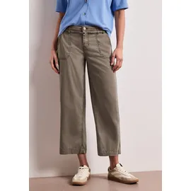 STREET ONE Wide Leg Jeans mit Gürteldetail Brown wash, 26, Länge 26, braun