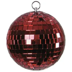 SATISFIRE Spiegelkugel 15cm rot Discokugel Mirrorball Party Disko Deko