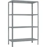 SCHULTE Regalwelt Steckregal mit 4 PowerMAX Fachböden, 65 kg Tragkraft, 190x100x40 cm (HxBxT), granit-struktur, Lagerregal, Werkstattregal,