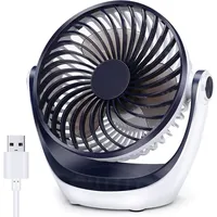 Bifurcation Mini USB-Ventilator Leiser tragbarer Ventilator, 360° drehbar, geeignet für Büros usw. blau