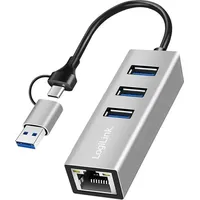Logilink UA0440 Netzwerkadapter/Hub 5 GBit/s USB-C® (USB 3.2 Gen 1)