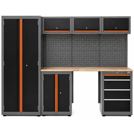Trutzholm Hochschrank Stahl Holz 260 x 183 cm orange abschließbar