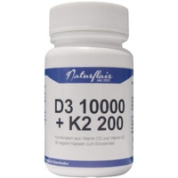 Vitamin D3 10000 + Vitamin K2 MK 7 , 90 vegane Kapseln