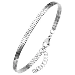 Armband JOBO "Herringbone", silber (edelstahlfarben), Armbänder, Damen, Edelstahl, Edelstahl 17-20 cm verstellbar