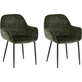 SIT Möbel SIT Armlehnstuhl, (Set), 2 St., Samt, glamouröser Bezug in Samtoptik, grün