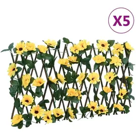 vidaXL Rankgitter mit Künstlichem Efeu 180 x 20 cm Gelb 5 St.