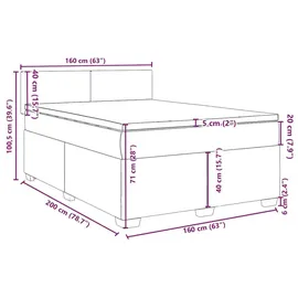 vidaXL Boxspringbett 160 x 200 cm Dunkelgrün