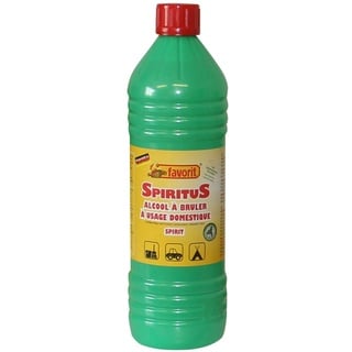 Favorit 1270 Spiritus 1000 ml; geeignet für Haushalt, Auto und Freizeit; aus reinem Bio-Alkohol mit Spritzausgießer und kindersicherem Verschluss