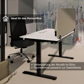 Assmann Electronic Assmann Tischtrennwand, Dunkelgrau, Schwarz, Textil, 1.2x56.2x160 cm, Arbeitszimmer, Schreibtische, Schreibtischkombination