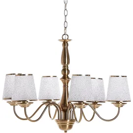 Beliani Kronleuchter 6-flg. 65 cm rund gold/bronze