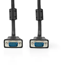 Nedis VGA-Kabel - VGA Stecker - VGA Stecker - Vernickelt - Maximale Auflösung: 1280x768 - 10.0 m - Rund - ABS - Schwarz - Umschlag