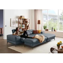 W.Schillig Polsterhocker Leder 141 x 42 x 70 cm Blau