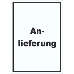 Anlieferung Aufkleber mit Text Annahme hochkant A0 (841x1189mm)