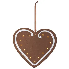 Star Trading Merry Lebkuchenherz 27 x 24,5 cm mit 14 LEDs