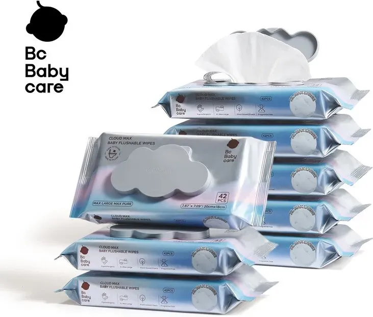 Bc Babycare Einweg-Feuchttücher für die Toilette, 8 × 42 = 336 Tücher
