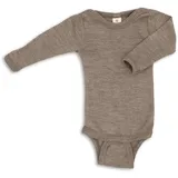 Engel Naturtextilien Engel Baby Langarm-Body mit Druckverschluss aus Wolle / Seide Walnuss 62/68