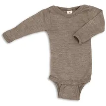 Engel Naturtextilien Engel Baby Langarm-Body mit Druckverschluss aus Wolle / Seide Walnuss 62/68