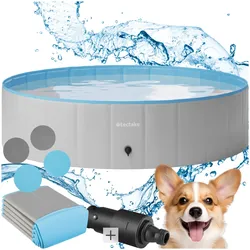 tectake® Hundepool, verschiedene Größen, reißfestes PVC-Gewebe, verstärkte Seitenwände, schneller Auf- und Abbau