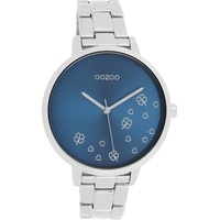 OOZOO Quarzuhr Oozoo Damen Armbanduhr Timepieces Analog, (Analoguhr), Damenuhr rund, groß (ca. 42mm) Edelstahlarmband, Elegant-Style silberfarben