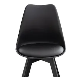 CLP 4er Set Esszimmerstuhl Linares Kunststoff & Kunstlederbezug I Stoff I Samt I Cord I Lehnstuhl Mit Holzgestell