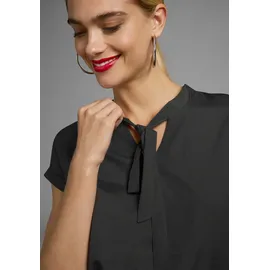 Bruno Banani Schluppenbluse Packung, 2er-Pack, 2 Stk. mit Bindeband Bruno Banani schwarz und wollweiß (aus recyceltem Polyester)